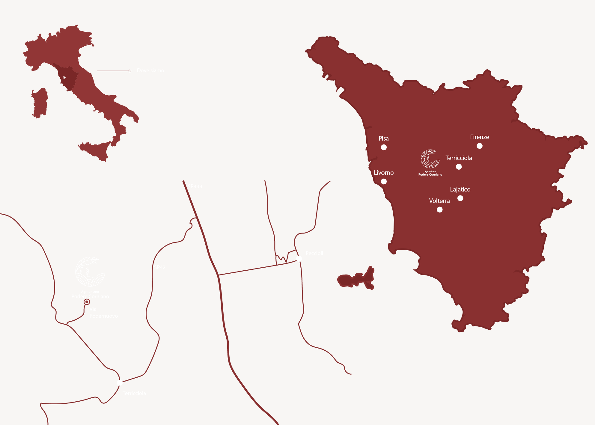 mappa-toscana-agriturismo podere corniano